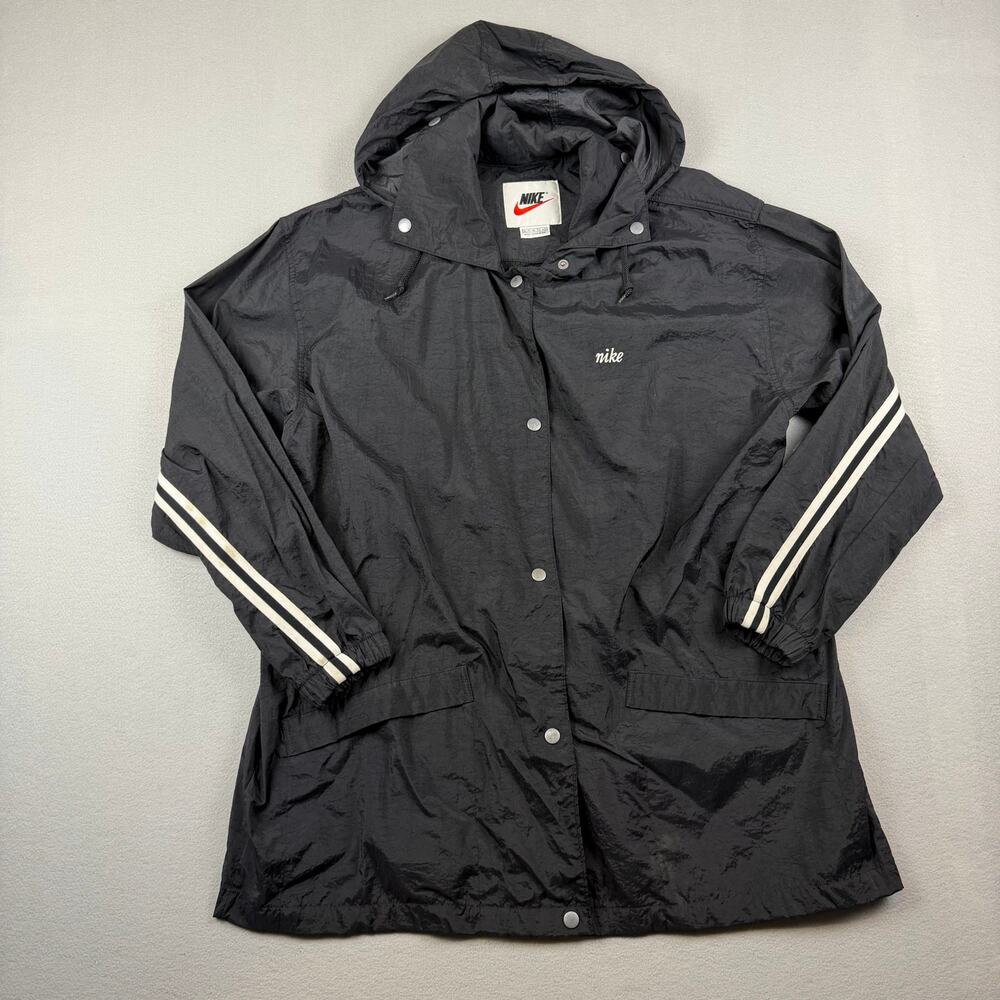 Vintage Nike Black Hooded Windbreaker Jacket